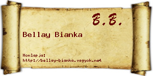 Bellay Bianka névjegykártya